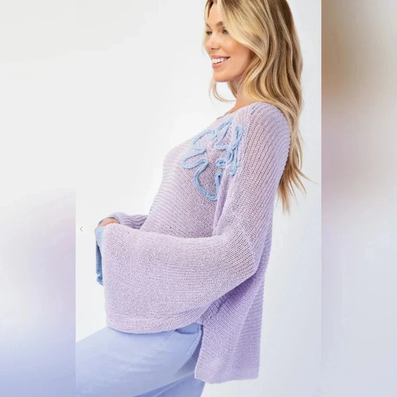 EASEL Flower Patterned Knit Sweater Tunic #334-338 - Picture 5 of 10